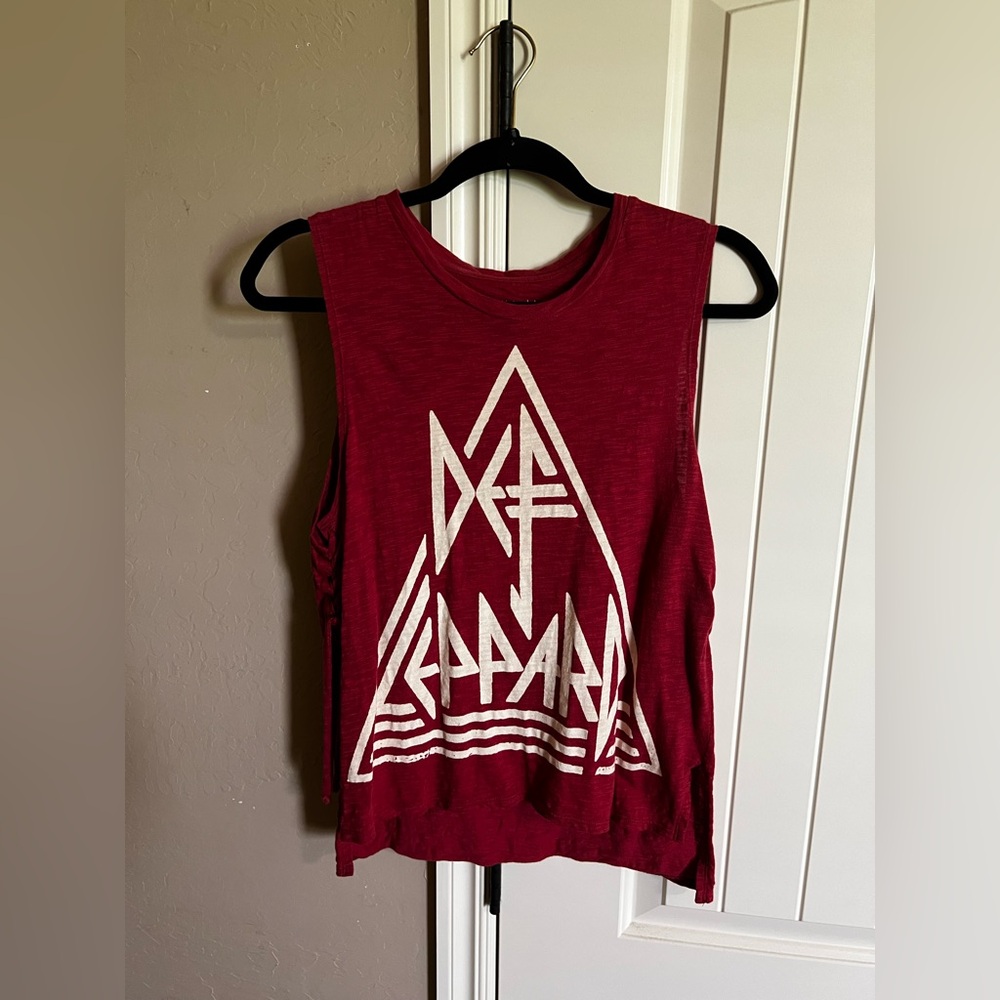Lucky Brand Red Def Leppard Graphic Muscle Tee